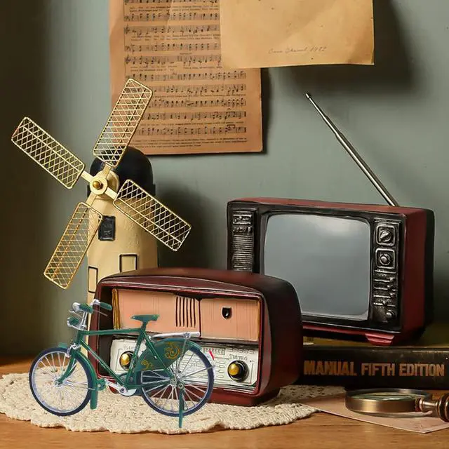Alt view image 6 of 7 - Vintage Metal Bicycle Ornaments Desktop Mini Retro Style Alloy Classical Bike Toy Figurines Home Decoration for Children Toys Gifts (Green)