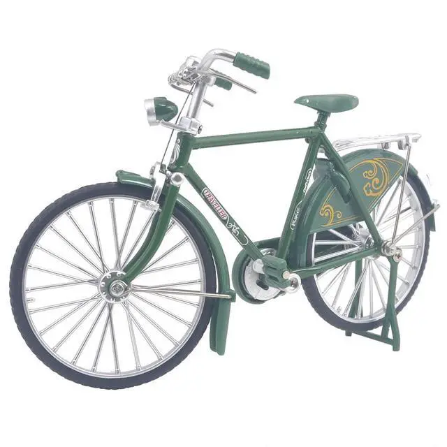 Alt view image 7 of 7 - Vintage Metal Bicycle Ornaments Desktop Mini Retro Style Alloy Classical Bike Toy Figurines Home Decoration for Children Toys Gifts (Green)