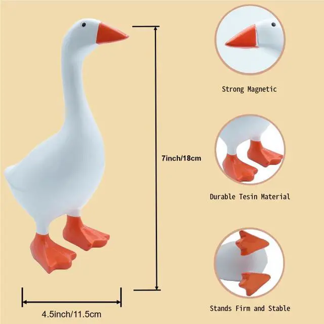 Alt view image 2 of 7 - Desktop Goose Statue 7 inch Cute Resin Figurine for Office Desk Decor, Funny Home & Tabletop Decoration, Unique Housewarming Gifts for Women, Idea