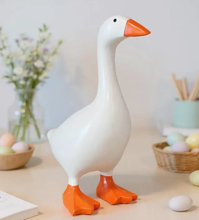 Main image of Desktop Goose Statue 7 inch Cute Resin Figurine for Office Desk Decor, Funny Home & Tabletop Decoration, Unique Housewarming Gifts for Women, Idea