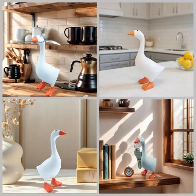 Alt view image 7 of 7 - Desktop Goose Statue 7 inch Cute Resin Figurine for Office Desk Decor, Funny Home & Tabletop Decoration, Unique Housewarming Gifts for Women, Idea