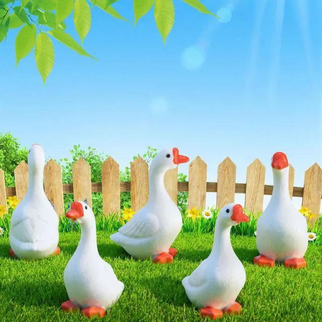 Alt view image 5 of 6 - 24 Pcs Mini Goose Figurines Tiny Resin Silly Goose Statue Porch Lawn Yard Garden Decor Miniature Geese Animal Statues to Hide for DIY Crafts, Micro Landscape Ornaments