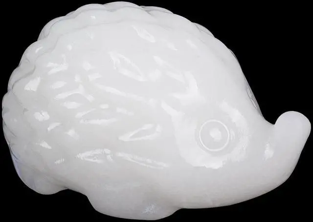Main image of Natural White Jade Crystal Hedgehog Sculpture Cute Charm for Love Desk Ornament Energy Booster Healing Crystal Ornament Wealth Hedgehog Decor Handmade Art Piece