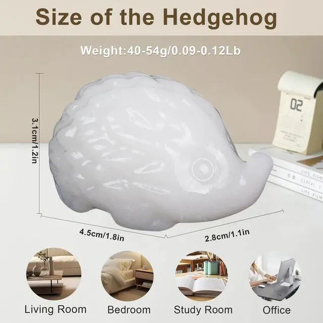 Alt view image 3 of 6 - Natural White Jade Crystal Hedgehog Sculpture Cute Charm for Love Desk Ornament Energy Booster Healing Crystal Ornament Wealth Hedgehog Decor Handmade Art Piece