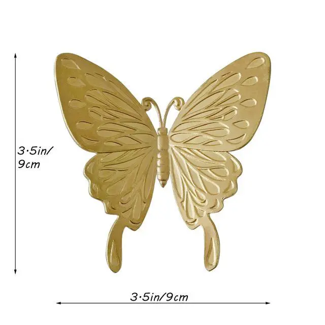 Alt view image 2 of 6 - Gold Butterfly Figurine Home Decor, Solid Metal Butterfly Centerpiece Decoration, Mini Insect Ornament Animal Desk Figurines for Home Office Desktop