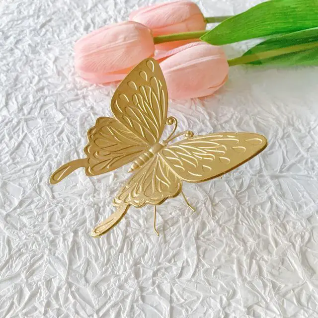 Alt view image 3 of 6 - Gold Butterfly Figurine Home Decor, Solid Metal Butterfly Centerpiece Decoration, Mini Insect Ornament Animal Desk Figurines for Home Office Desktop