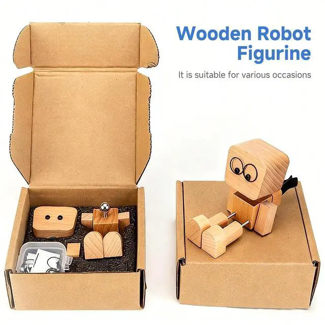 Alt view image 6 of 6 - Shaking Wooden Man Figurine - 12PCS Magnetic Changeable Faces, Handmade Spring Legs Wobbly Doll for Car Dashboard & Office Desk Decor, Funny Kinetic Desktop Ornament Creative Gift