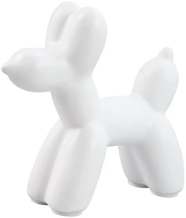 Main image of Cute Ceramics White Balloon Dog Statue Crafts Living Room Desktop Decorations,Handmade Modern Small Ceramic Animal Statue Ornament Home Decor Accents (White, Small)