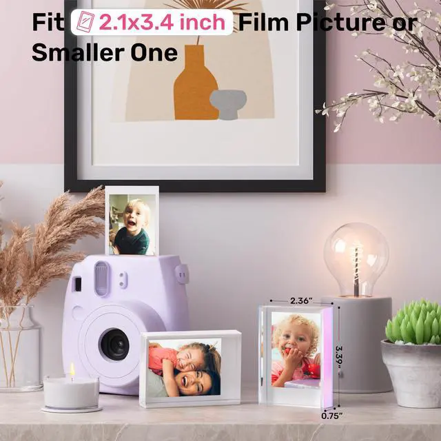 Alt view image 6 of 7 - Mini Polaroid Frame 2x3, Instax Picture Frames for Fujifilm Instax Mini 12/41/99 Camera Film, Tabletop Polaroid Frame for Photos, Small Picture Display Holder for Instant Photo