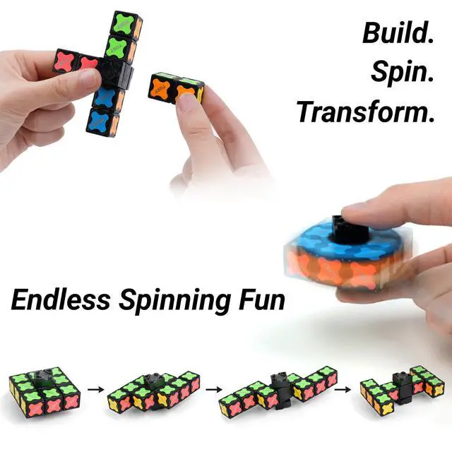Alt view image 2 of 7 - Magnet Fidget Spinner Mini - 8 Blocks, 3 in 1 Toy: Transformable Fidget Spinner, Infinity Cube, 2x2 Puzzle Cube, Easter Basket Stuffers for Kids/Adults, STEM Sensory Stress Relief Toy