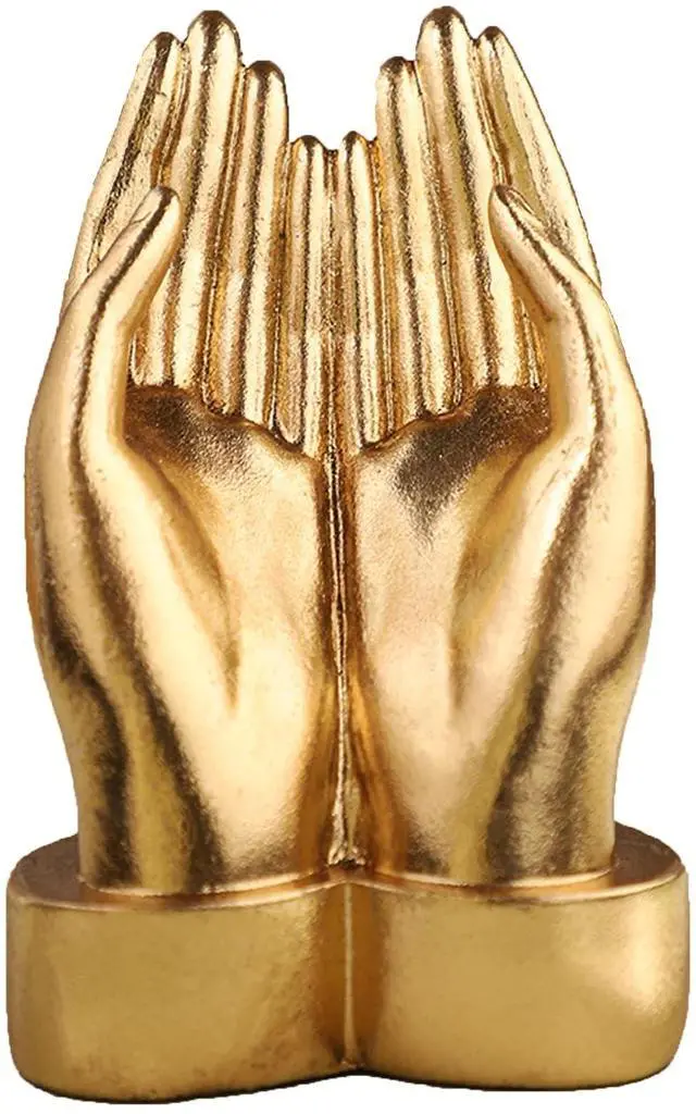 Main image of Golden Hands Sculpture Elegant Resin Home Decor Hands Statues Versatile Love Ornament,Perfect for Bedroom, Office Desktop, Cabinets,Wedding (Holding Hands)