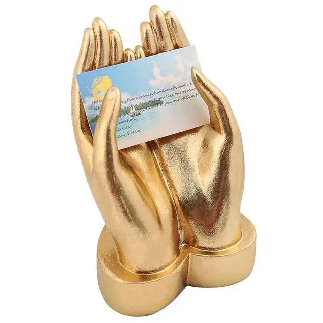 Alt view image 5 of 6 - Golden Hands Sculpture Elegant Resin Home Decor Hands Statues Versatile Love Ornament,Perfect for Bedroom, Office Desktop, Cabinets,Wedding (Holding Hands)