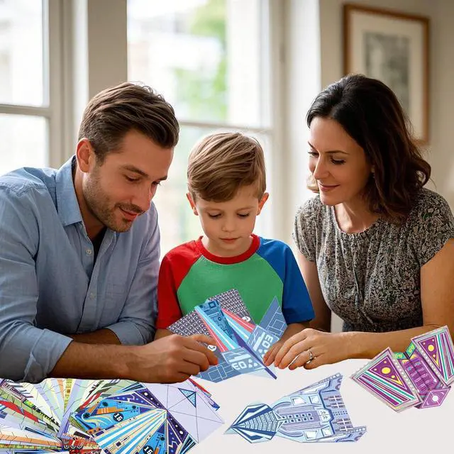 Alt view image 5 of 7 - Paper Airplane Kits with 16 Classic Designs, 32 Sheets of Colorful Origami Paper, World Record Paper Planes, Craft Kit for Kids, Airplane Gifts for Boys and Girls Ages 6-12+ (Digital Manual Only)