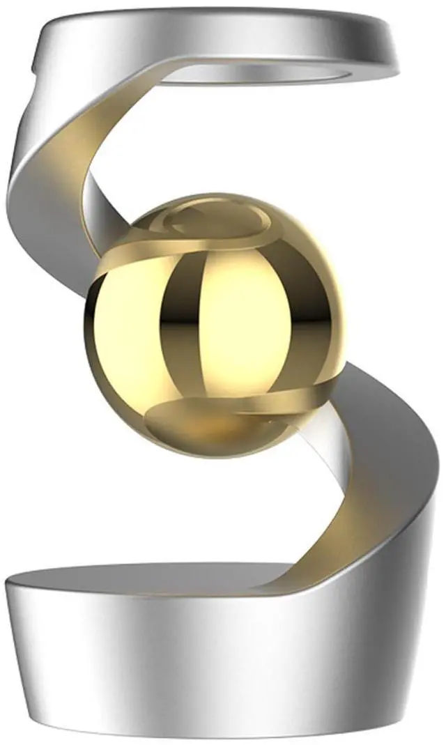 Main image of Kinetic Desk Toy, Levitating Spinning Gyroscope, Silent Metal Fidget Spinner, Aluminum Alloy Stress Relief Desktop Ornament, Office Executive Decor Gift for Adults ADHD Anxiety (Silver-Gold Ball)