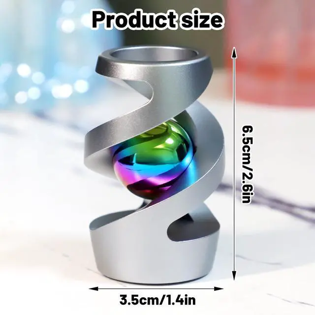 Alt view image 2 of 6 - Kinetic Spinning Desk Toy, ADHD Fidget Desktop Ornament Gray