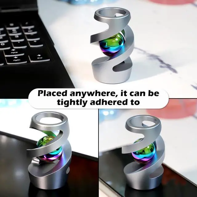 Alt view image 4 of 6 - Kinetic Spinning Desk Toy, ADHD Fidget Desktop Ornament Gray