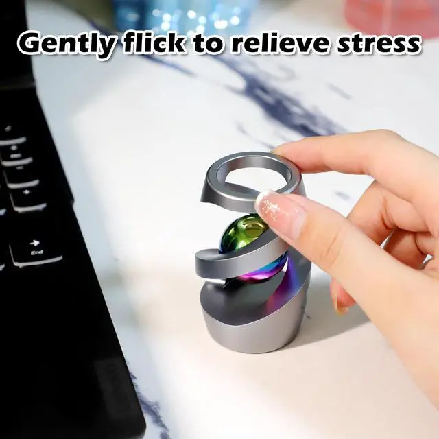 Alt view image 6 of 6 - Kinetic Spinning Desk Toy, ADHD Fidget Desktop Ornament Gray