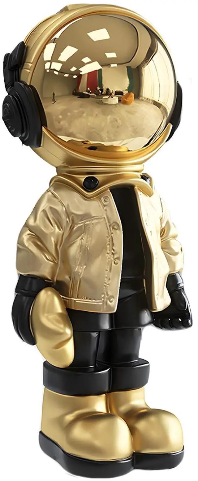 Main image of Small Astronaut Statues Mini Spaceman Sculpture Polyresin Arts Gifts Gold Figurine Ornament Room Decor for Men,Home and Desktop Accessories Tabletop Decoration, Living Room, Office, Bookshelf
