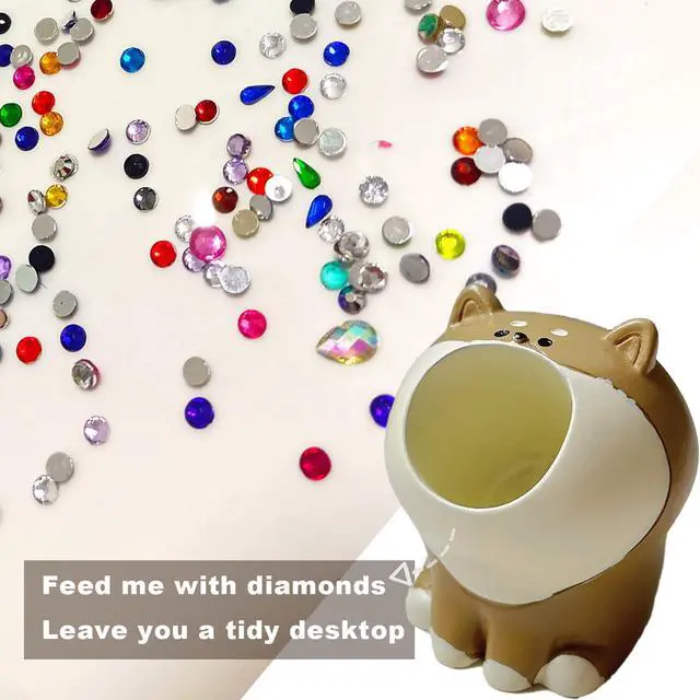 Alt view image 2 of 7 - Diamond Art Tool Desktop Trash Can Ornament Cute Tool, Diamond Painting Accessories, Diamond Art Kit for Adults, Creative Mini Garbage Can, Small Storage | Ideal for Diamond Work (Dog)