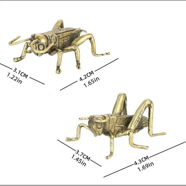 Alt view image 2 of 6 - Brass Cricket Figurine Brass Statue, Lucky Cricket Fengshui, Wealth Sculpture Animal Craft Collectible Figure Ornament for Home Desktop Office, Golden