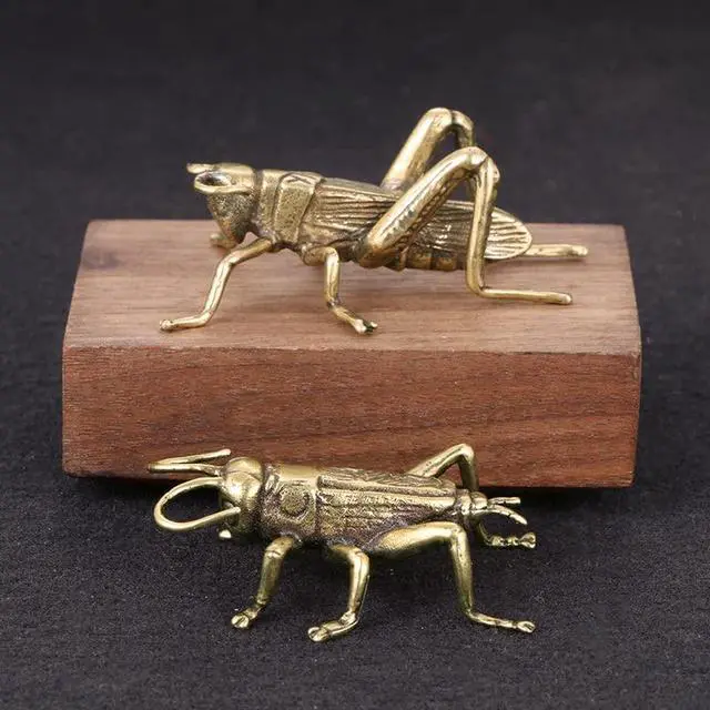 Alt view image 6 of 6 - Brass Cricket Figurine Brass Statue, Lucky Cricket Fengshui, Wealth Sculpture Animal Craft Collectible Figure Ornament for Home Desktop Office, Golden