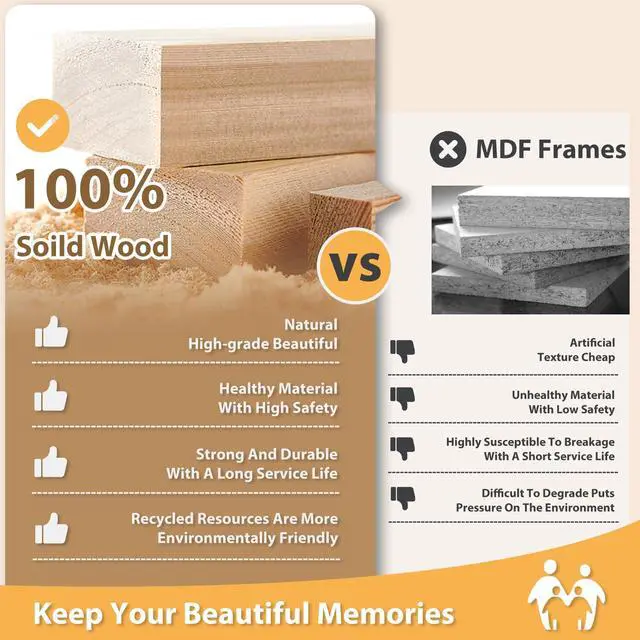 Alt view image 2 of 7 - 5x7 Picture Frames Set of 4, Made of Solid Wood Covered by Plexiglass 3.5x5 and 4x6 with Mat or 5x7 without Mat, for Table Top Display and Wall Mounting Photo Frame White