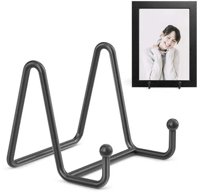 Main image of Plate Stands for Display - 3 Inch Plate Holder Display Stand + Metal Frame Holder Stand for Picture, Decorative Plate, Book, Photo Easel (2 Pack)