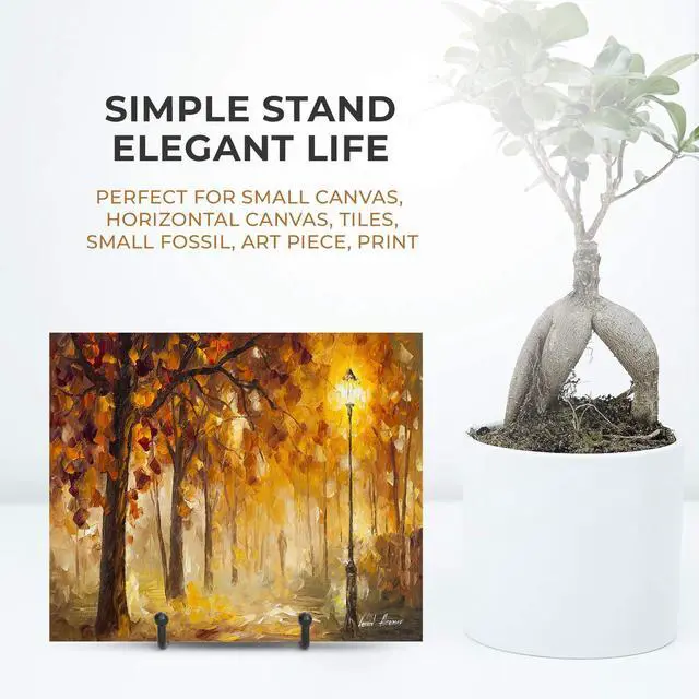 Alt view image 5 of 7 - Plate Stands for Display - 3 Inch Plate Holder Display Stand + Metal Frame Holder Stand for Picture, Decorative Plate, Book, Photo Easel (2 Pack)