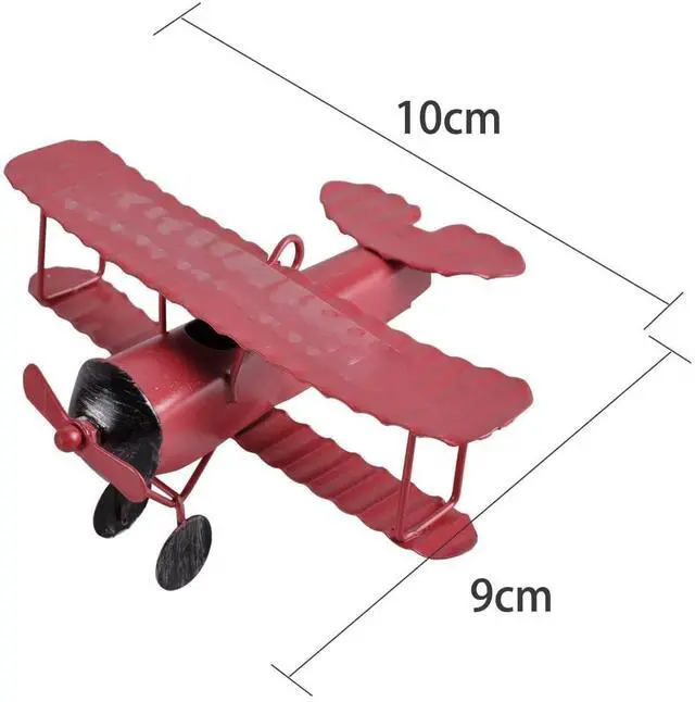 Alt view image 3 of 5 - 3pc Vintage Metal Planes Model Iron Retro Aircraft Glider Biplane Pendant Model Airplane,Christmas,Home Decor,Ornament,Desktop Decoration