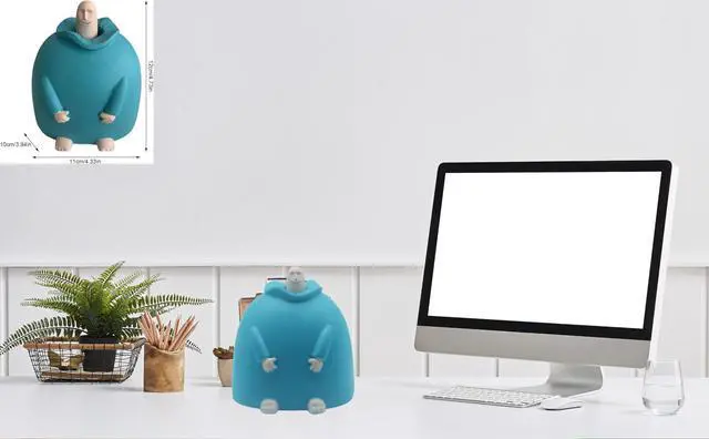 Alt view image 5 of 5 - Funny Smiling Middle Finger Statue Ornaments, Novelty Resin Finger Man Sculpture Decorations, Quirky Middle Finger Hand Statue for Table Shelf Office Desktop Decoration