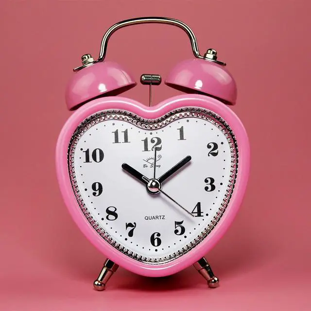 Alt view image 5 of 7 - 3 Inches Cute Twin Bell Loud Alarm Clock Silent Analog Quartz Nightlight Tableclock Battery Operated for Kids, Seniors, Heavy Sleepers, Decorations for Bedroom, Living Room (Pink)