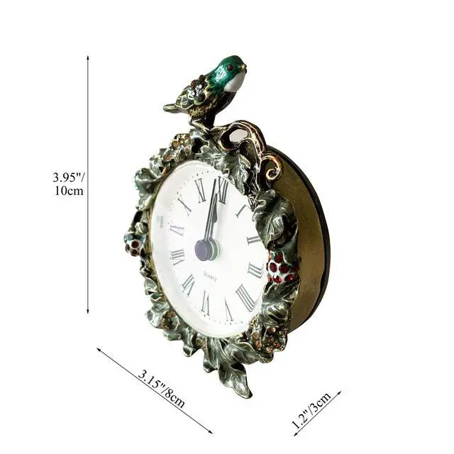 Alt view image 2 of 6 - Decorative Mini Table Clock, Vintage Metal Silent Analog Quartz Battery Operated Table Top Clock for Living Room Decor Shelf