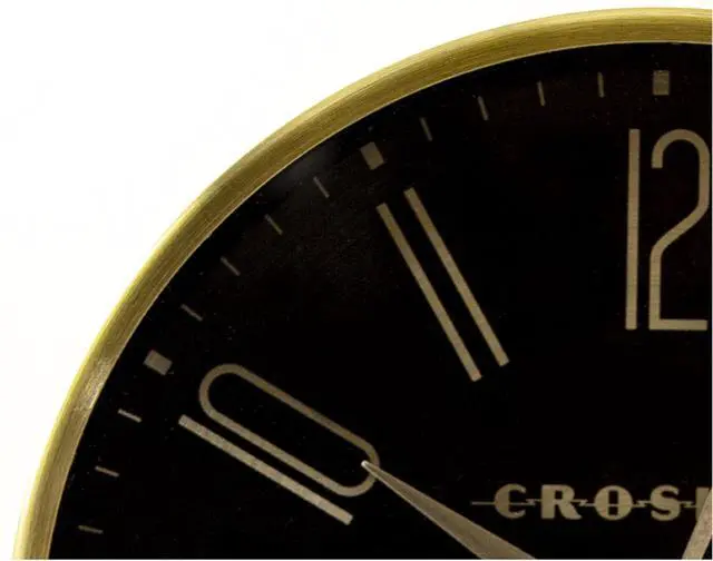 Alt view image 2 of 7 - Crosley Modern Art Deco Alarm Clock for Office, Bedroom, or Desk Analog Non-Ticking Clock with Easy-to-Read Dial, Gold Metal Frame & Black Face (6-Inch)