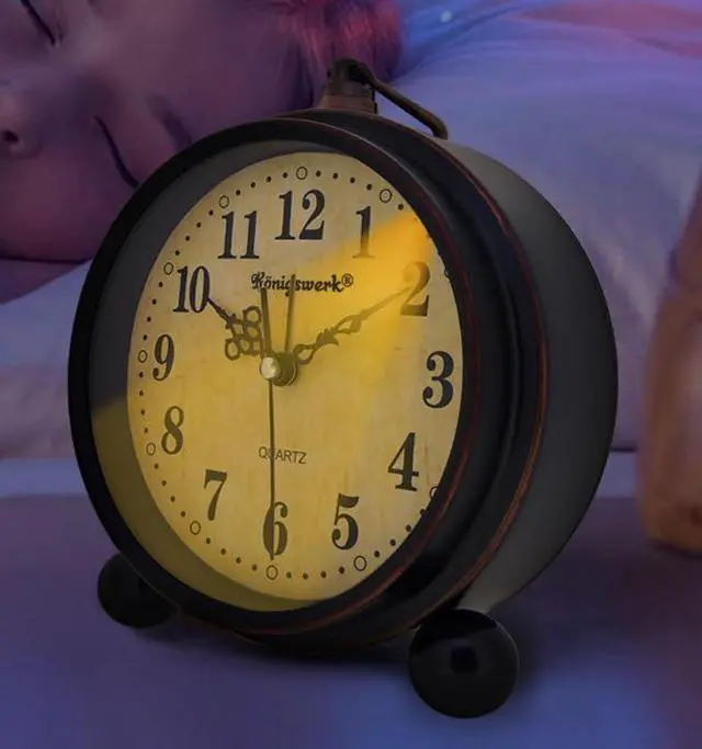 Alt view image 4 of 7 - Vintage Analog Alarm Clock, Classic, Small, 5.25 inch