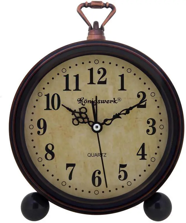 Main image of Vintage Analog Alarm Clock, Classic, Small, 5.25 inch