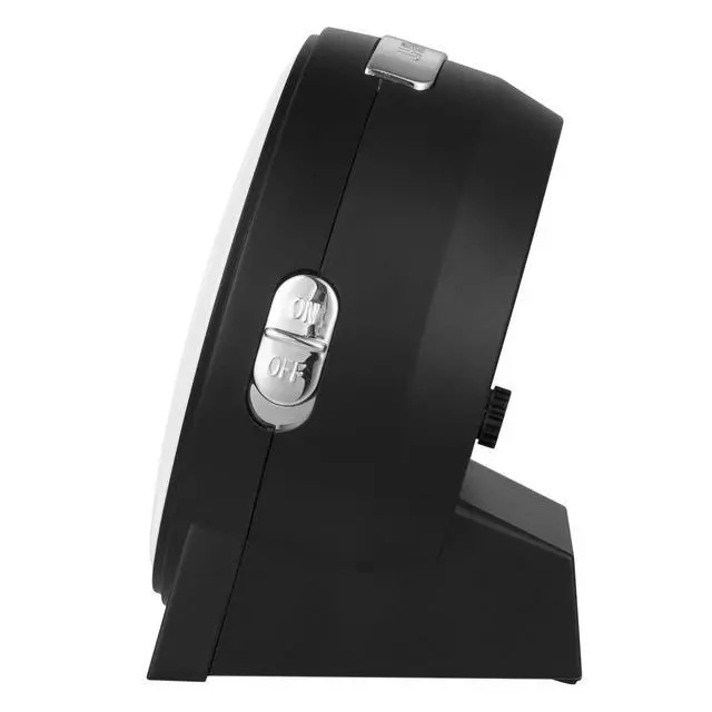 Alt view image 4 of 5 - 4.3" No Ticking Analog Alarm Clock,Silent Readable for Seniors,Easy to Set,Gradual Rise Alarm,Big Numbers,On/Off Switch on Side,Gentle Wake,Snooze,Lighted on Demand,Battery Operated,Black