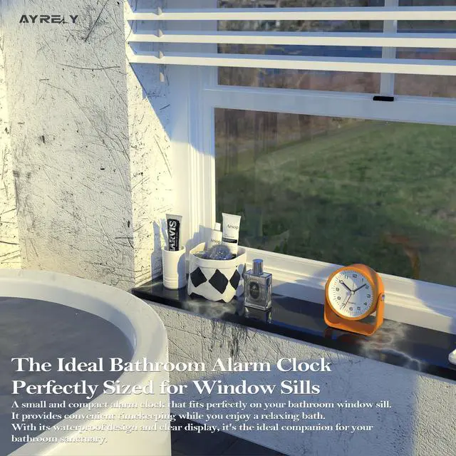 Alt view image 5 of 7 - 3.5 Inch Small Analog Alarm Clocks,Battery Operated Desk Clock,Cute Table Clock with LightAdjustable Angle for Travel,Bedside,Bedroom,Kids,Living Room Decor(Orange)