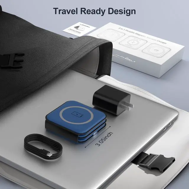Alt view image 7 of 7 - 3 in 1 Charging Station for Multple Devices,Foldable 3 in 1 Wireless Charger for Travel,Nano Wireless Charging Station for iPhone16 15 14 13 12 Pro Max/Watch 10 9 8 7 6 5 4 3 Ultra/AirPod Pro