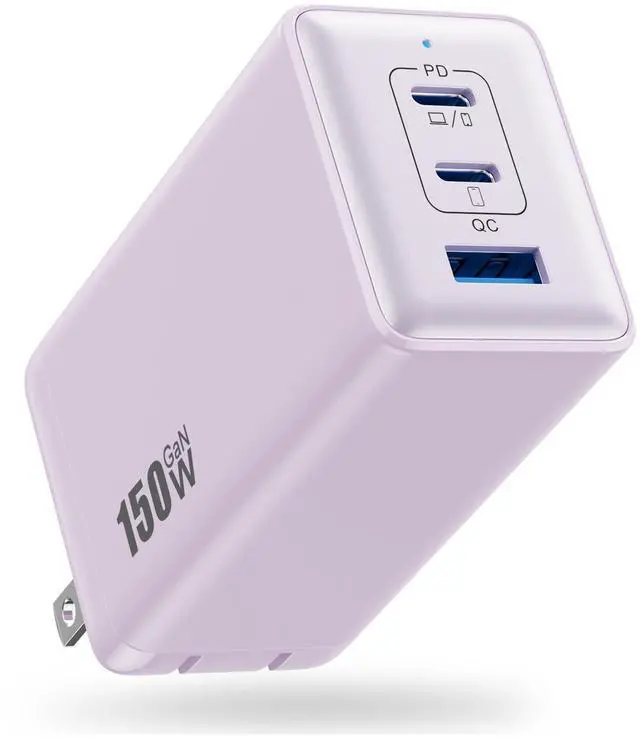 Main image of 150W USB C Charger Block,GaN III Compact Foldable Wall Charger 3 Port Fast Charging Station,PD QC PPS Portable USB C Hub 100W Laptop Adapter for MacBook Pro/Air,iPad,iPhone 16/Pro,Galaxy S24,Dell etc