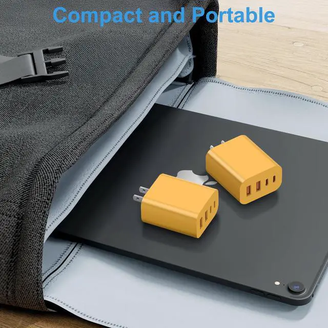 Alt view image 6 of 7 - USB C Charger Block,40W USB C Charger Cube,Type C Charging Block,Wall Chargers Dual Port PD+QC Charging Cube for iPhone 17 16 15 14 13 12 11 Pro Max XS,iPad, Samsung Phone,Tablet(Yellow)