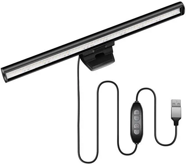 Main image of Laptop Monitor Light Bar, USB e-Reading LED Task Lamp, 3 Adjustable Color Temperature, 10 Dimming Brightness Levels, No Screen Glare, Space Saving, Eye Health Care, Portable for Travel
