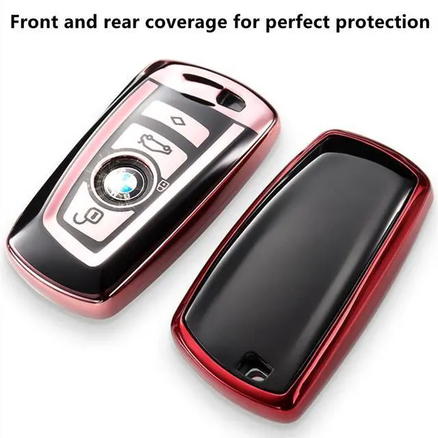 Alt view image 4 of 7 - Suitable For BMW key fob cover. Advanced soft TPU key box is compatible with X1 X3 X4 X5 X6 1 2 4 5 6 7 M3 M5 M6 GT3 GT5 G30 F10 F15 F16 F20 key (Type A Silver Key Case + key chain set)