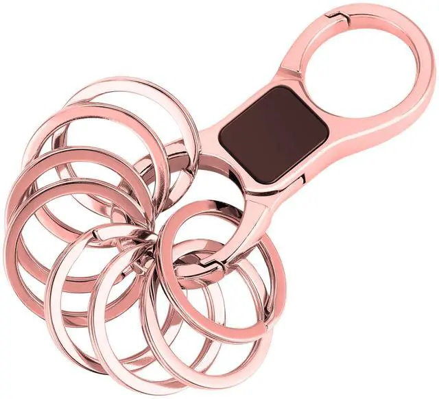 Main image of Key Chain, Quick Release Keychain with 8 Key Rings, Heavy Duty Car Keychains Organizer Key Ring Clip for Men Women (Rose Gold)