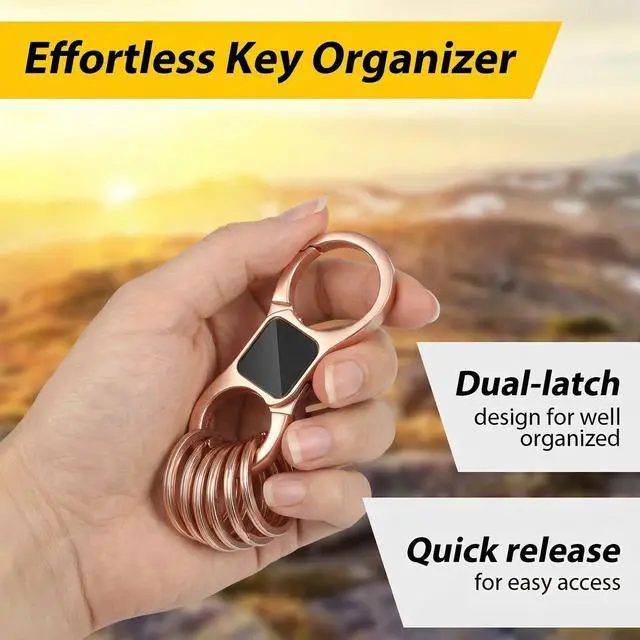 Alt view image 5 of 7 - Key Chain, Quick Release Keychain with 8 Key Rings, Heavy Duty Car Keychains Organizer Key Ring Clip for Men Women (Rose Gold)