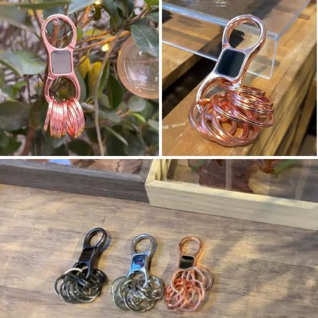 Alt view image 7 of 7 - Key Chain, Quick Release Keychain with 8 Key Rings, Heavy Duty Car Keychains Organizer Key Ring Clip for Men Women (Rose Gold)