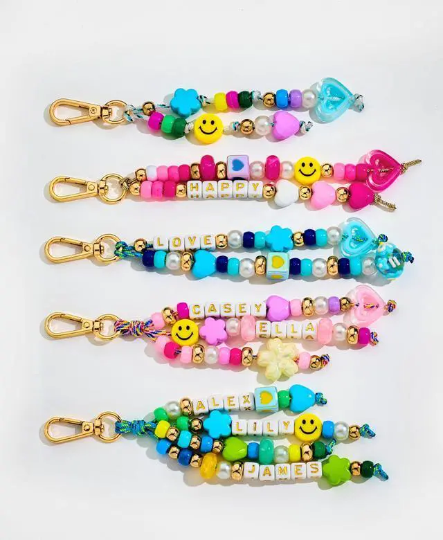 Alt view image 3 of 7 - 421PCS Beaded Keychain Making Kit for Women,Acrylic Heart Star Flower Letter Alphabet Bag Beads DIY Key Chain Charm Supplies Crafts Accessoriess Jewerly Making Kit for Kids Girls Boys