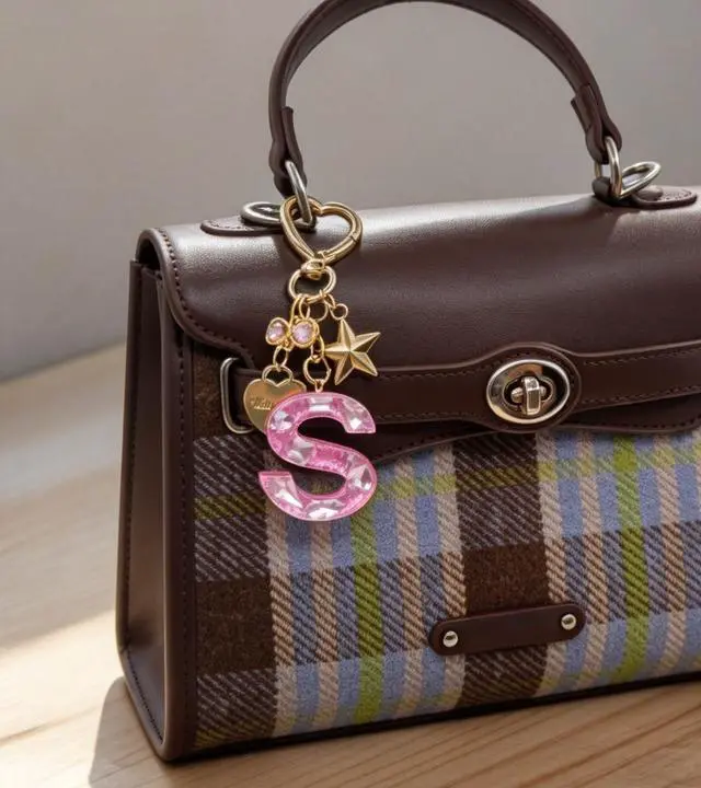Alt view image 3 of 6 - Cute Initial Keychain Bag Charms, Letter Birthday Gift for Girls Women Purse Backpack Car Key Chain Accessories (J-silver)