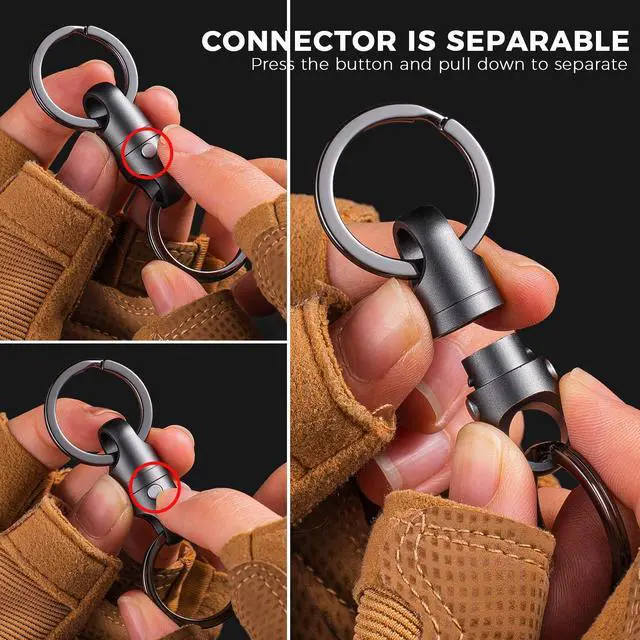 Alt view image 3 of 6 - Magnetic Quick Release Keychain with Dual Safety Lock Buttons, Anti-Drop Detachable Heavy Duty Magnet Key Chain