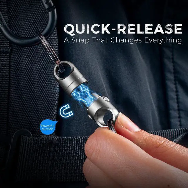 Alt view image 4 of 6 - Magnetic Quick Release Keychain with Dual Safety Lock Buttons, Anti-Drop Detachable Heavy Duty Magnet Key Chain