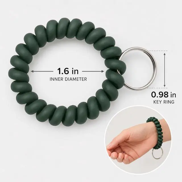 Alt view image 2 of 7 - Pack of 6 Wrist Keychain Spiral Stretchable Plastic Coil Wrist Key Holder Stretch Wristband Elastic Stretchable Spiral Bracelet Key Holder Key Ring for ID Badge Sauna Outdoor Sport